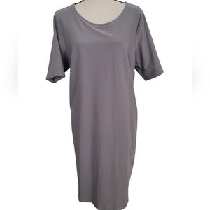 Eileen Fisher Tunic Dress Gray Viscose Stretch Side Zipper - Size 1X